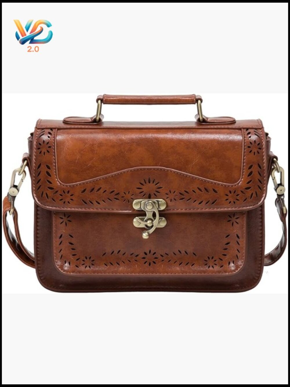 Vintage PU Leather Satchel Crossbody Bag Work College Messenger